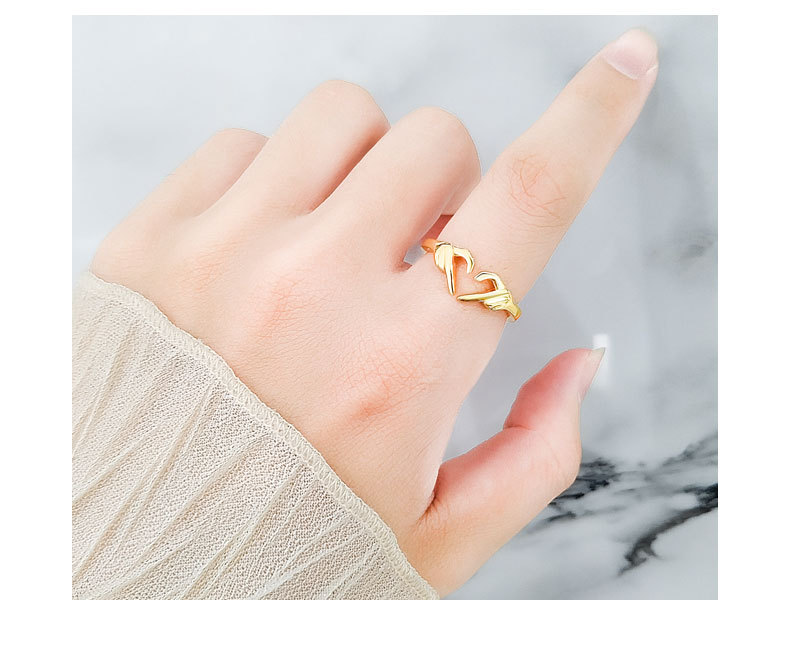 925 Sterling Silver Material 925 Sterling Silver Letter Gesture Heart Shape Rings 925 Sterling Silver Rings