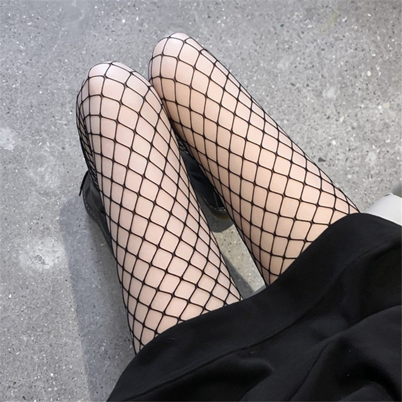 Hot sexy fishnet stockings black stockings online celebrity ins trendy hollow mesh pantyhose hot girl JK black silk