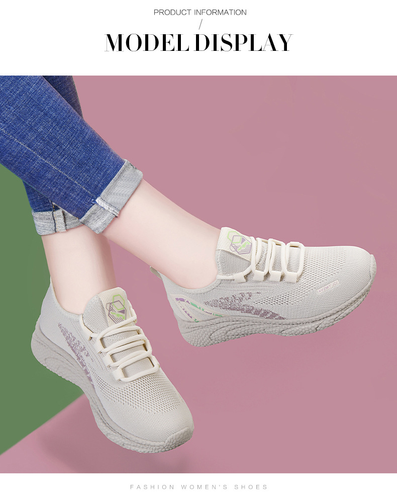 Giày sneaker nữ lưới thoáng khí chạy bộ nhẹ êm chống sốc mùa xuân hè 2025 — DH 98012 đen đỏ, DH 98021 đen trắng, LJ 69319 màu đen, JST 7036m đỏ chi tiết 6