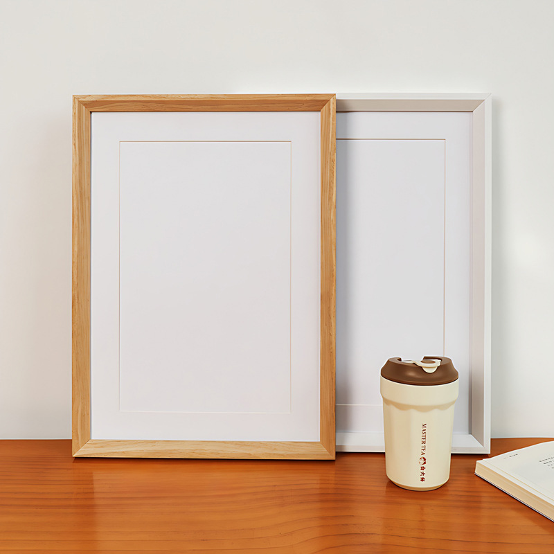 Solid Wood Photo Frame Empty Frame with Plexiglass Wall Frame Mounted Puzzle Frame a4A3 Display 4 Open