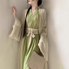 江南風服、中国風ストレート裾フルセット、古代風ダンス改良漢服、女性魏晋風長袖シャツ、古代衣装フルセット
