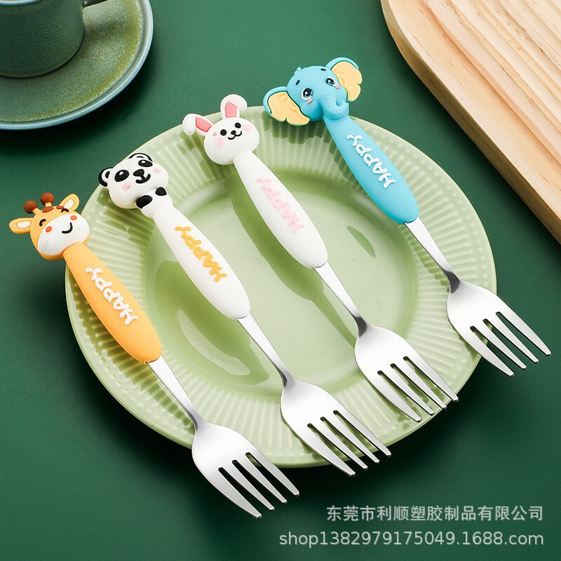High-Quality Export Cartoon Silicone Fork and Spoon Sets for Children, Made in Japan and Korea, Stainless Steel Pvc Resin Knife and Fork Set High-Quality Export Cartoon Silicone Fork and Spoon Sets for Children, Made in Japan and Korea, Stainless Steel Pvc Resin Knife and Fork Set