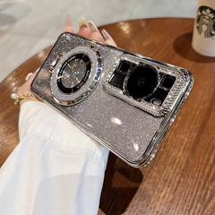 磁吸支架適用華為p70pro手機殼新款水鑽邊框P60硅膠簡約P40男女50