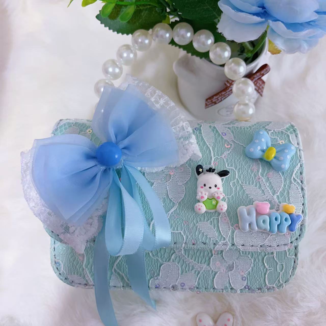 Bagos de hombro para niños primavera y verano frescos bolsos de perlas para niñas Aisha pequeña princesa bolsos de mochila de estilo extranjero
