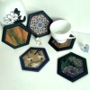 classical manual Embroidery high-grade Coaster Hexagon household heat insulation Coaster Travel? MAK gift wholesale