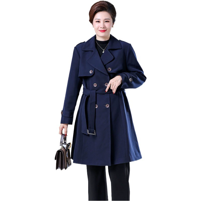 200 кг Плюс Толстая ветровка для мамы и осени среднего возраста пальто с длинной талией и длинными рукавами женское весенне-осеннее пальто для женщин среднего возраста