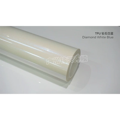 car TPU color change film, Auto Color Change Film - imported-tpu-diamond-white-charming-blue-152-15m-roll
