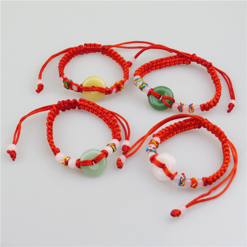Hand-woven red rope this year imitation Jade money bracelet National style personality safe buckle red rope bracelet wholesale Hand-woven red rope this year imitation Jade money bracelet National style personality safe buckle red rope bracelet wholesale