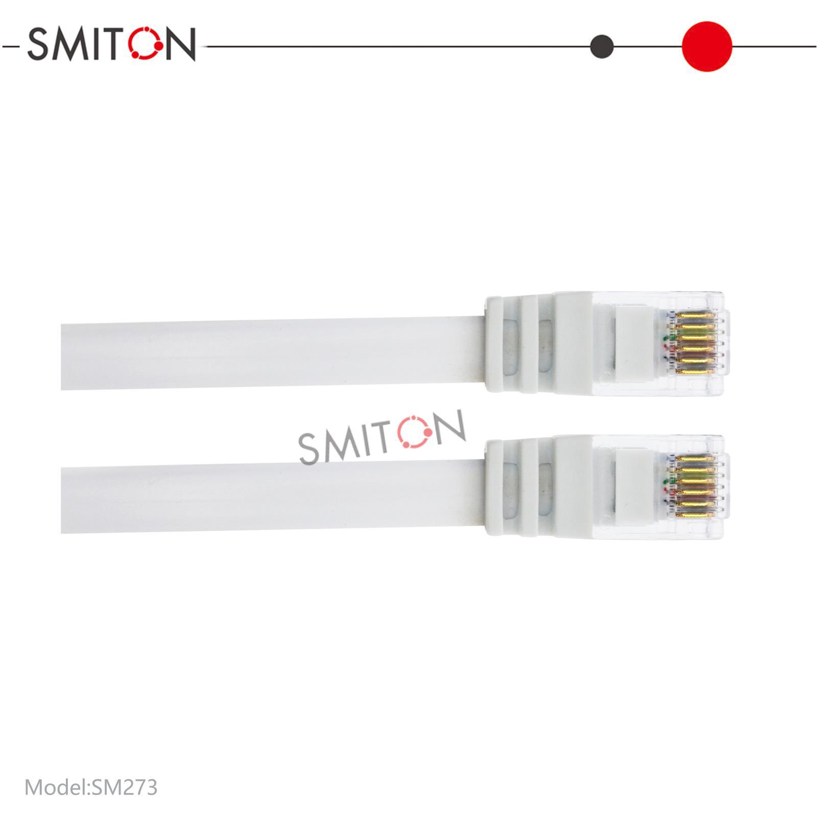 白色注塑头6p6c电话线扁平线皮1米