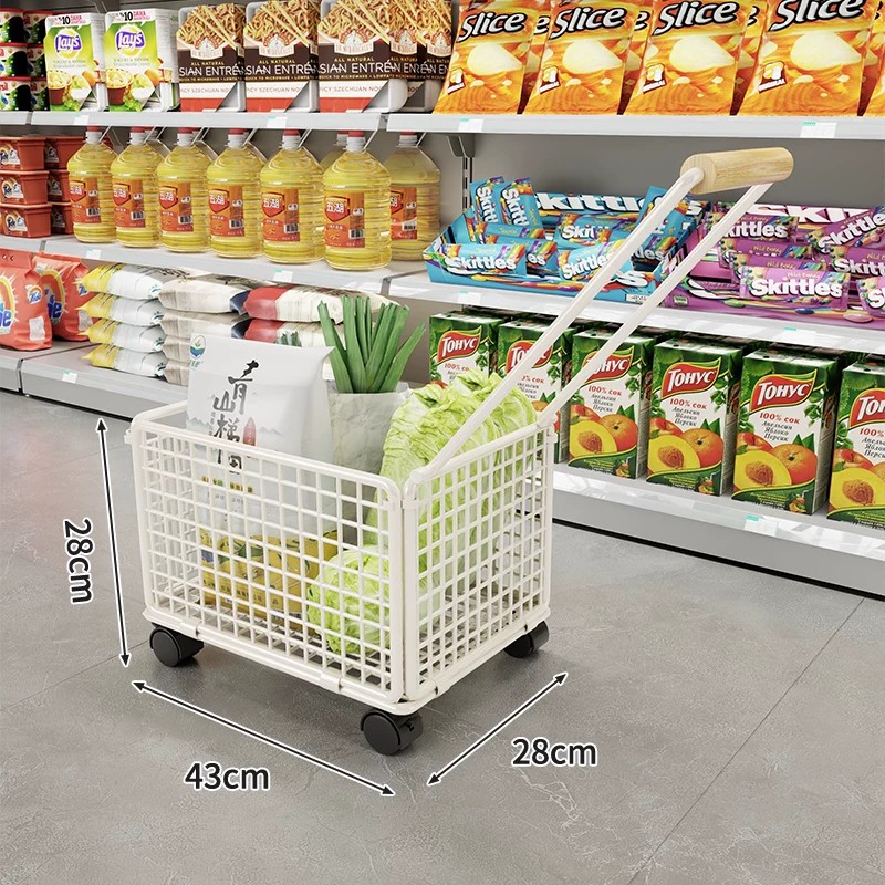 Carrito de Compras Plegable Portátil de PP de Alta Resistencia, Silencioso, para Hogar y Supermercado image 18