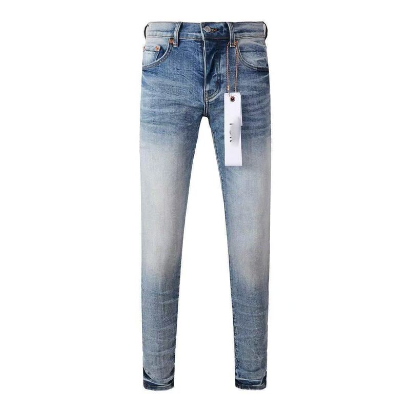 High-Quality Wholesale American-Style High Street Fashion Brand Retro Skinny Graffiti Ripped Stretch Jeans