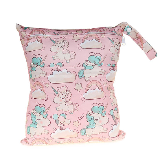 Angel Paradise genuine 37 to 58 double zipper printed snap button diaper bag waterproof bag-