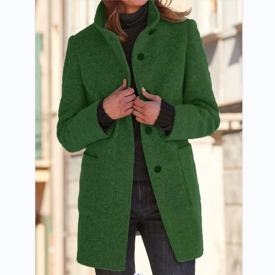 Demi-season retro colored woolen coat, European style, city style, Amazon