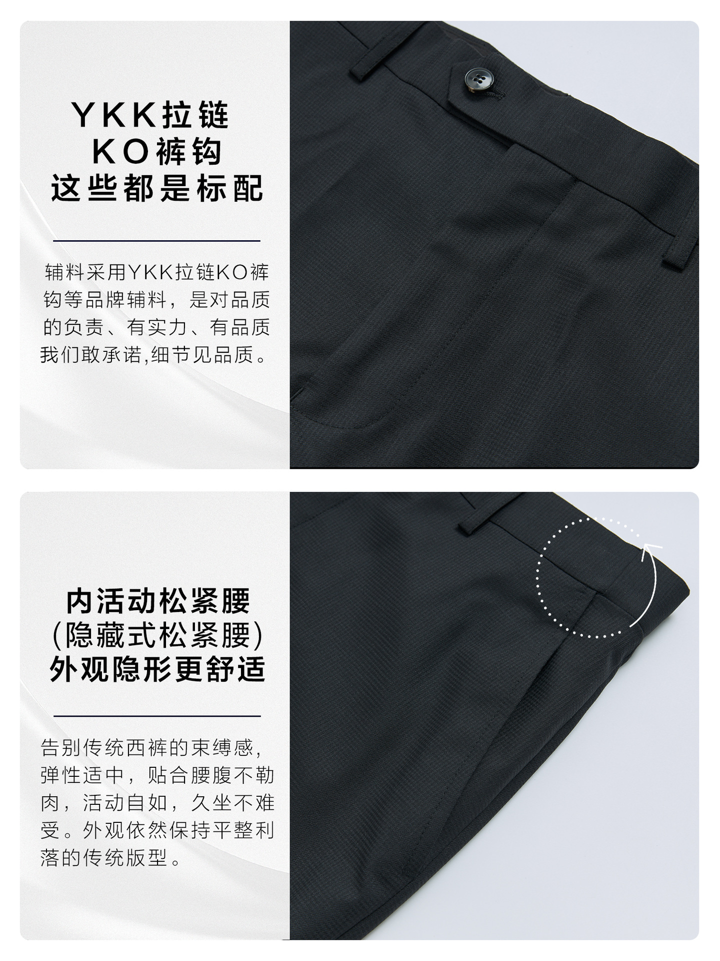 Pantalones de lana para hombres, pantalones de negocios, pantalones casuales negros para hombres, pantalones rectos para viajar, pantalones de nueve puntos, modelo image 4