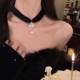 The First Snow of Winter~Feather Snowflake Pearl Necklace Choker Plush Clavicle Chain Accessible Luxury High-End Necklace for Women