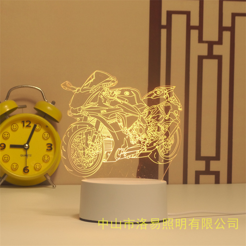3D lámpara de noche acrílica atmósfera regalos de cabecera atmósfera lámpara de evento regalos al por mayor DIY lámpara de escritorio ideas de Navidad
