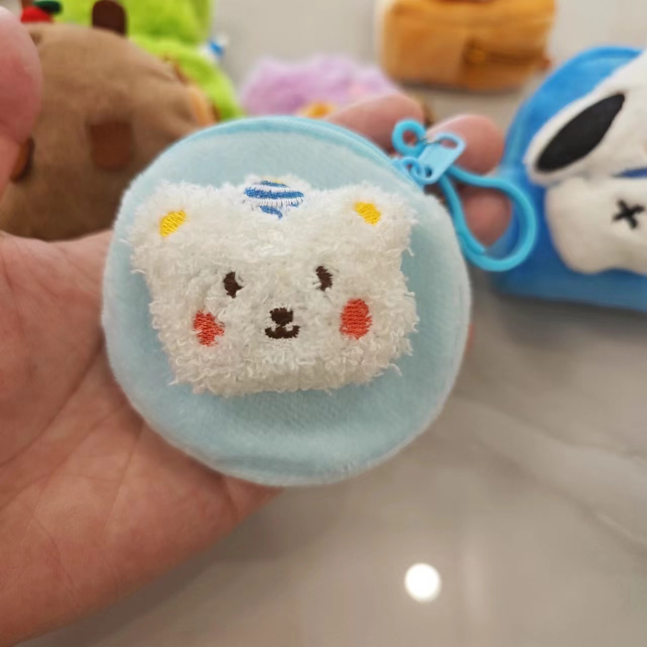 Birthday white bear-round bag