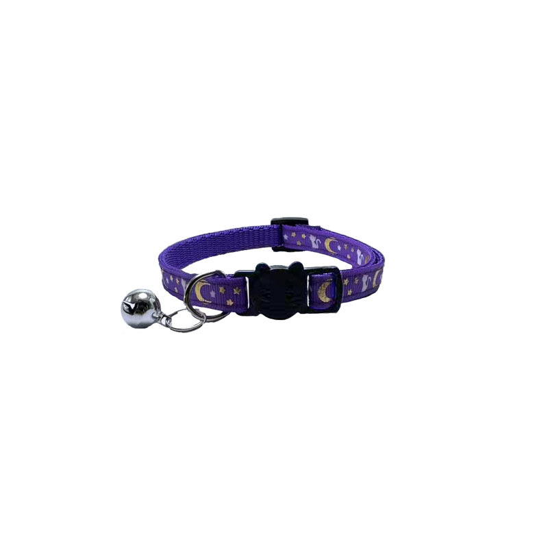 Mascotas estampado lunar estrellas collar gato collar de seguridad nocturna separado collar gato collar mascotas al por mayor