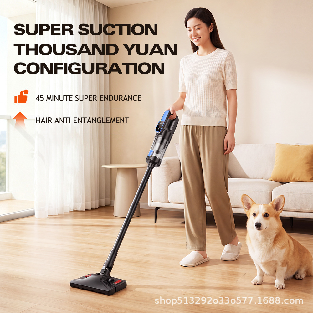 New model of foreign trade car vacuum cleaner with super powerful suction, suitable for car and home use, handheld small wireless vacuum cleaner for the car interior