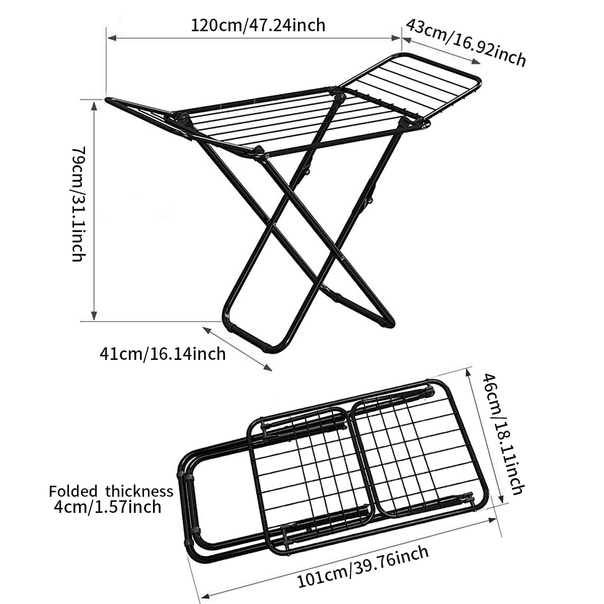 Transfronterizo tipo X piso percha de secado de ropa balcón plegable percha de secado de ropa interior y exterior sin instalación percha de secado de ropa al por mayor