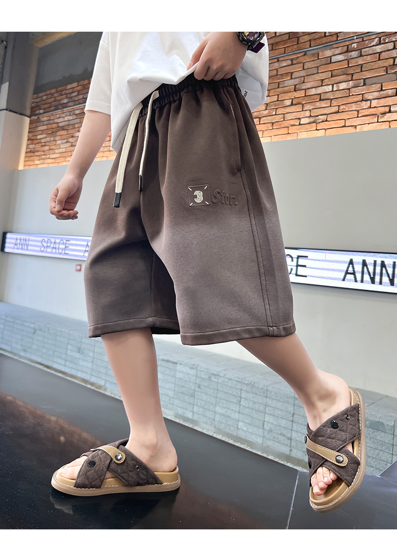 Boys Casual Shorts Gradient Pattern Summer Lightweight Pants_voghion.com
