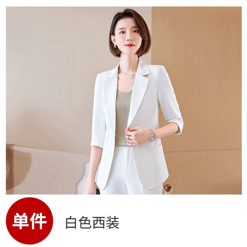 Blue spring summer thin classic suit jacket for leisure, high-end, for teenagers