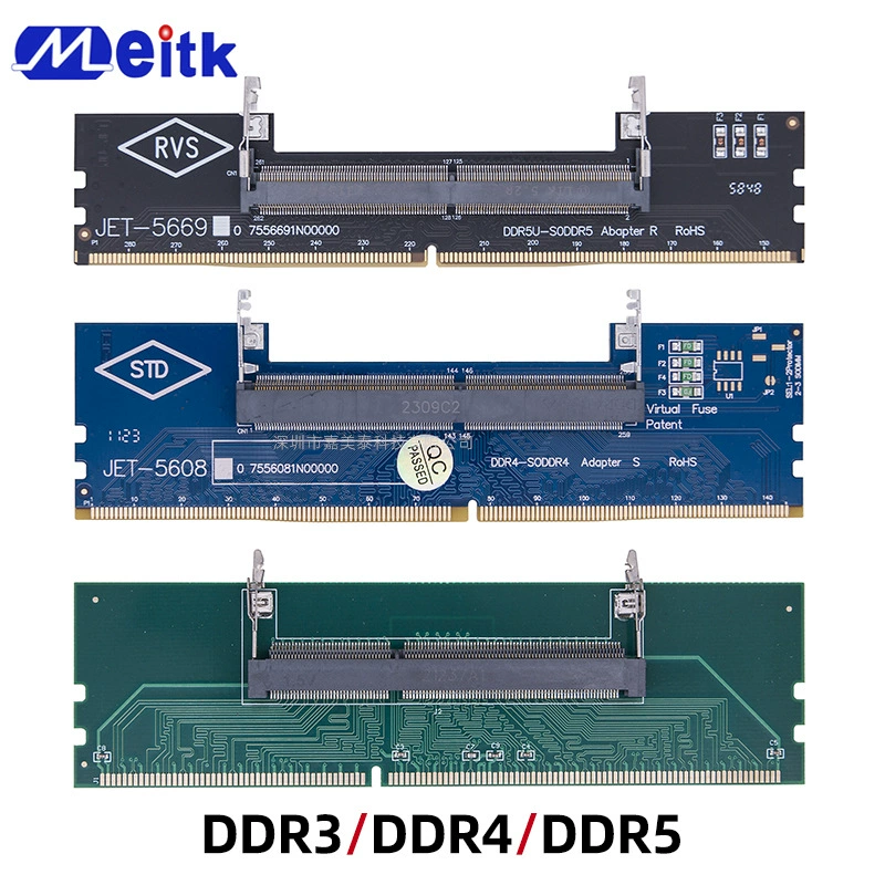 Переходник-плата SODIMM→DIMM (ноутбук→ПК), DDR3/DDR4/DDR5, с защитным слотом