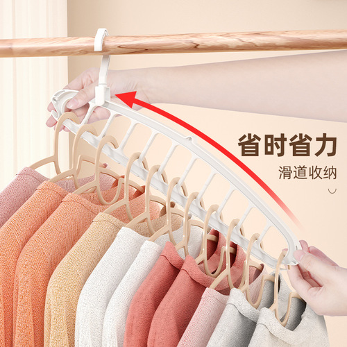 Folding clothes hanger, home clothes hanger, student dormitory, multi-functional magic nine-hole clothes drying rack, wall-mounted storage artifact