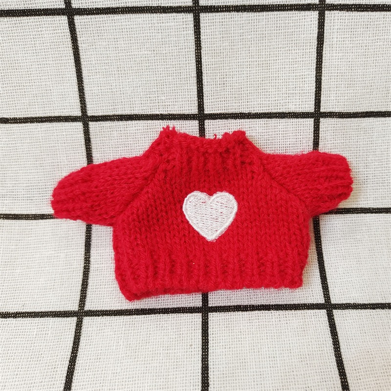 Venta caliente perro cabeza 14cm muñeco de peluche suéter colección de accesorios de ropa rabu ropa spot al por mayor