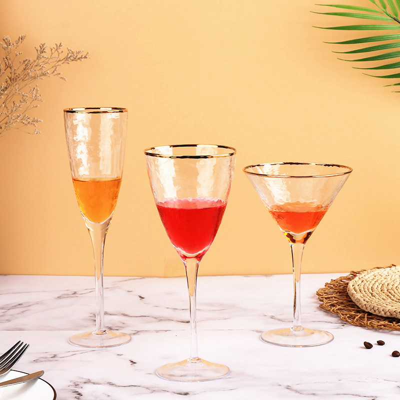 Copa de vidrio con patrón de martillo japonés, copa de vino tinto, copa de vino, copa de burbujas, copa de copa, copa de cóctel, copa de champán