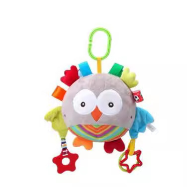 Cute multifunctional teether soothing doll puppy rabbit colorful jingle doll with noise paper baby toy