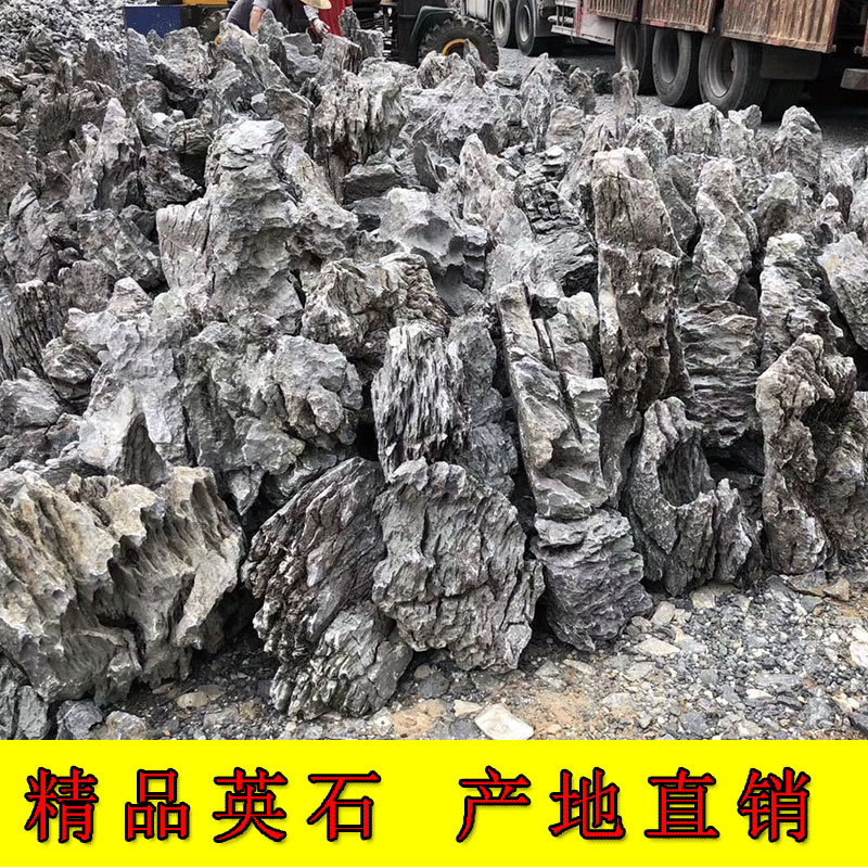 精品天然青龙石造景石酸洗鱼缸假山原石草缸附石盆景园林景观英德
