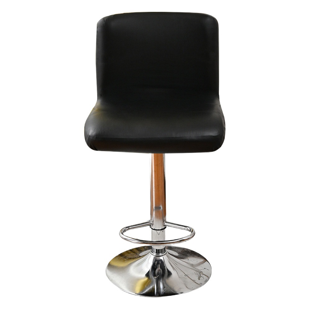 Funda elástica de PU de color sólido para silla de respaldo bajo, impermeable, antiarañazos para gatos, funda para taburete de bar, funda para taburete alto de cocina, funda para silla giratoria