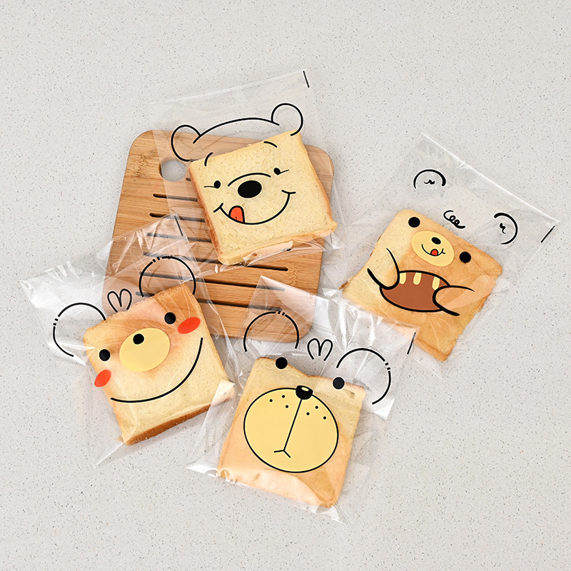 一次食品包装袋面包饼干烘焙透明印花自粘袋opp袋批发卡通印花
