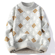 可代发毛衣24年新款青少年秋冬高品质雪貂打底衫毛衣男菱