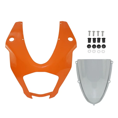 headlight shade front face — Motorcycle front windshield - orange-headlight-cover-smoke-gray-windshield