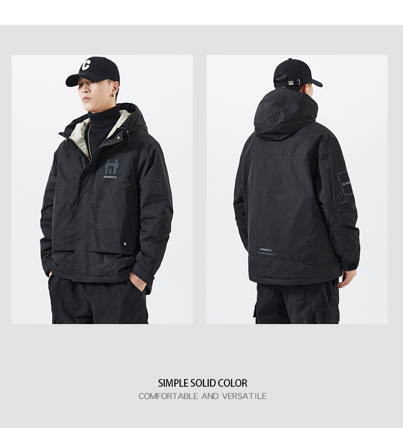 Veste de sport à capuche épaisse et longue pour homme, haut de gamme, style décontracté, de marque américaine, tendance, hiver_voghion.com
