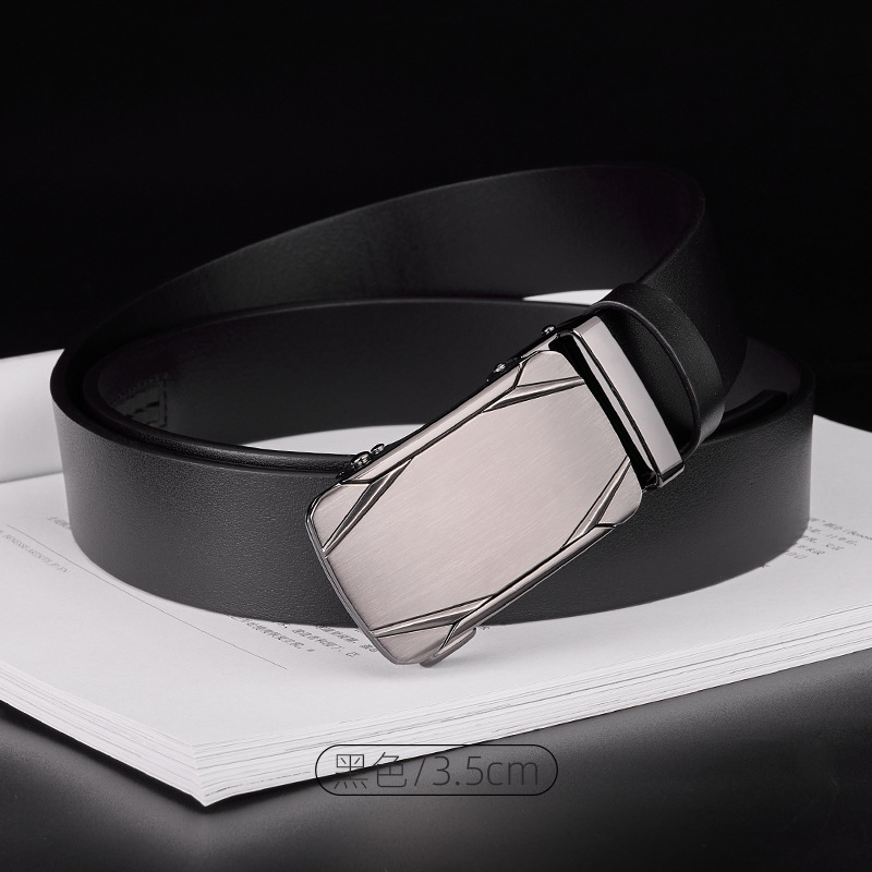 高級ビジネスベルト男性高級感トップ層牛革ベルト男性ファッションファッション男性自動バックル本革