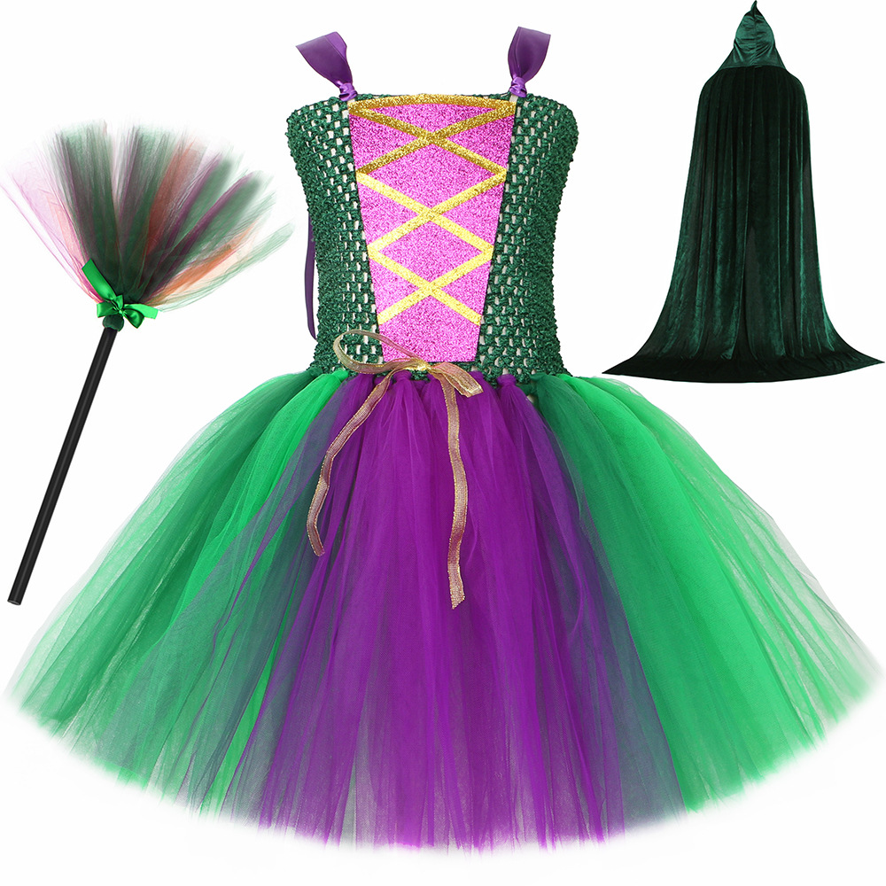 Kid's Clothing children's clothing children's Halloween witch costumes Witch is also crazy role playing mesh tulle skirt_voghion.com