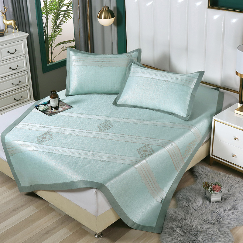 高货冰丝席三件套绿色