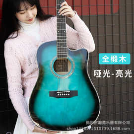 41寸椴木吉他学生成人民谣吉他 初学者入门练习guitar亮光木吉他