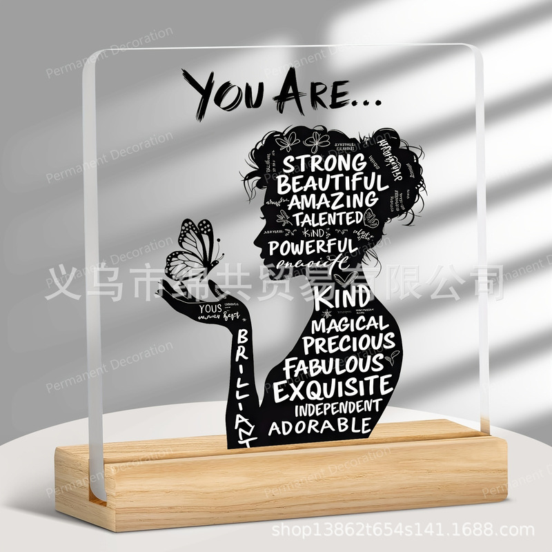 Inspirational Acrylic Decor You Are the Lovely Butterfly Desktop Ornament Perfect for Home, Office Decoration
