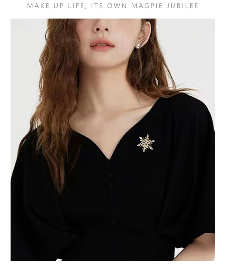 新款圣诞礼物可旋转雪花胸针时来运转百搭胸花小众轻奢