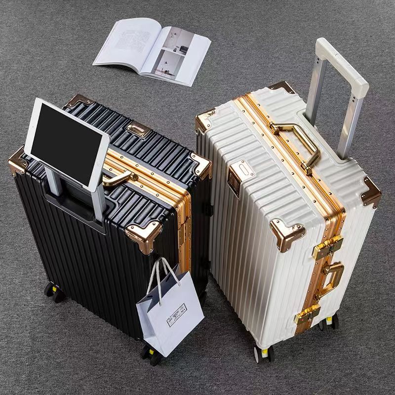 Luggage Case Thickened Trolley Case Strong and Durable Aluminum Frame Password Box Men's Large Capacity Suitcase Women's Hard Shell Leather Case