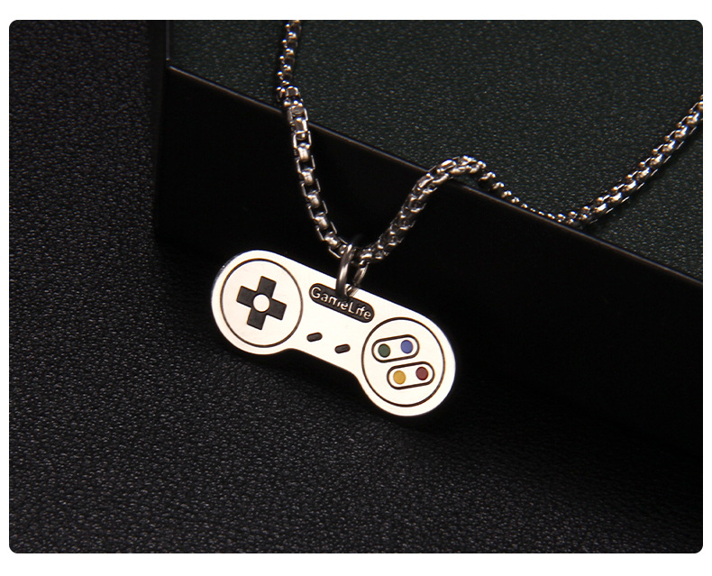 Fashion Gamepad Stainless Steel Enamel Pendant Necklace 1 Piece