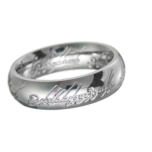 E-commerce Titanium Steel Lord of the Rings The One Ring Engraved Non-Fading Titanium Steel Couple's Ring Accessory Wholesale