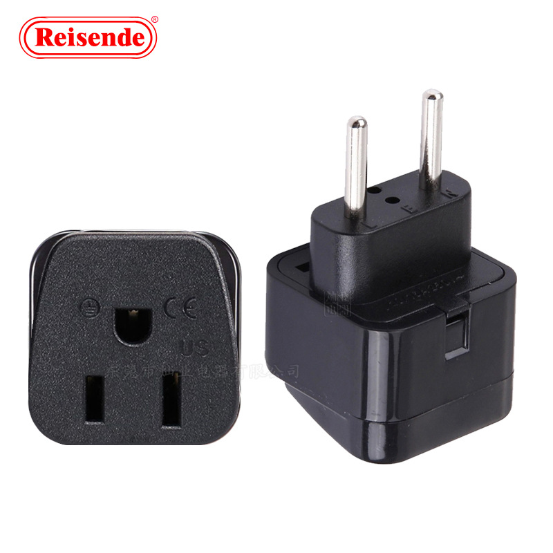 美规转欧规转换头 欧标转美标 美式转欧式插头 美规转欧规插头