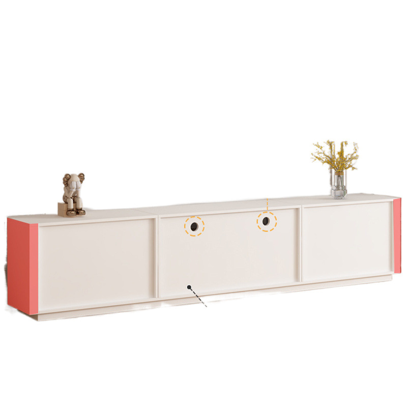 Gabinete de televisión moderno y simple para sala de estar doméstica tipo armario de piso pequeño tipo tablero de té de madera sólida combinación de gabinete de televisión