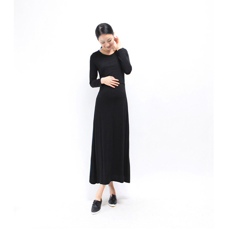 Pregnant Women's Dress for Spring and Autumn Korean Style Breastfeeding Plus Fat Out Fashion Long Large Size Dress Plus Fat Plus