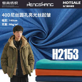 40D尼丝圆孔亮光丝起皱 360t防水尼龙布 秋冬棉服羽绒服风衣面料